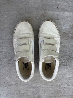 Vans Cream Velcro Skate Sneakers